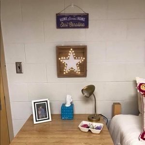 Wooden light up star wall art